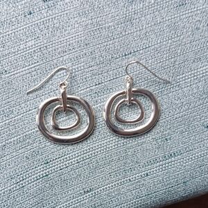 Chico's Silver Double Hoop Earrings